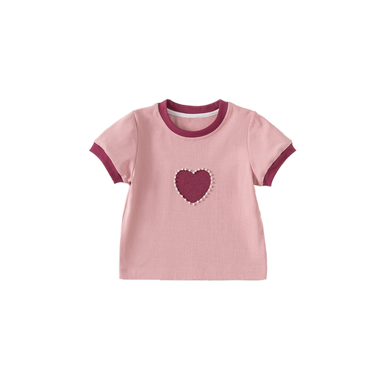 
INSbobo girls short-sleeved T-shirt 2025 new summer children's clothing children's T-shirt sweet top girls short-sleeved trendy