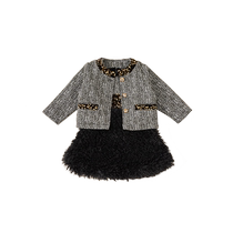 Girl Suit Autumn Winter Clothing 2024 New Temperament Small Fragrance Small Princess Winter Clothing Suit Fashion INSbobo
