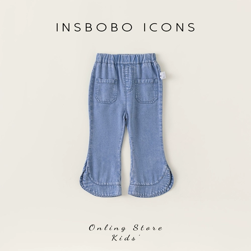 INSbobo Штаны для девочек, джинсы, тонкие штаны-клёш, средство от комаров