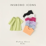 Детская летняя футболка для мальчиков, цветная летняя одежда, короткий рукав, в западном стиле, детская одежда