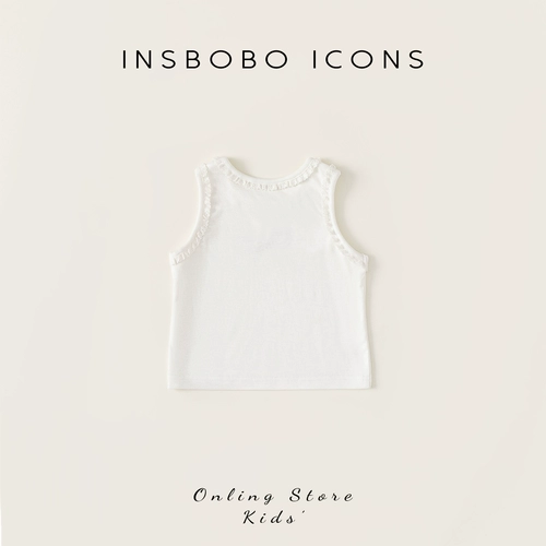 INSbobo Детская майка топ, тонкая спортивная футболка без рукавов, детская одежда, в западном стиле