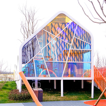 Colorful glass screen partition double-layer tempered laminated glass color-changing colorful glass film gradient glass customization