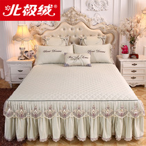 Arctic velvet Tencel Modal embroidered bed skirt Simmons bedspread single piece non-slip mattress bed hat