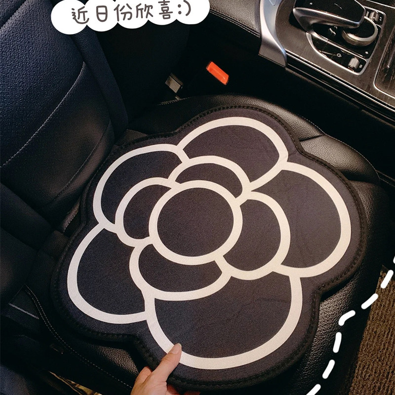 Winter Plush Car Cushion Temperament Camellia Car Winter Warm Seat Cushion Four Seasons Universal Goddess