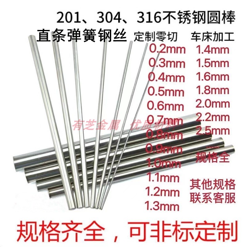 304 Stainless Steel Spring Wire, High Carbon Steel Elastic Hard Steel Wire, Round Steel Straight Bar, Can Be Processed to 0.2-5mm for Straightening 304 Stainless Steel Spring Wire, High Carbon Steel Elastic Hard Steel Wire, Round Steel Straight Bar, Can Be Processed to 0.2-5mm for Straightening