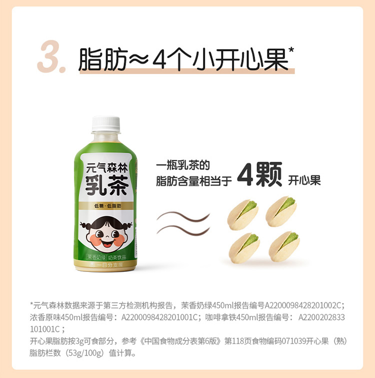 【返卡10元】元气森林茉香奶低糖450ml*12瓶