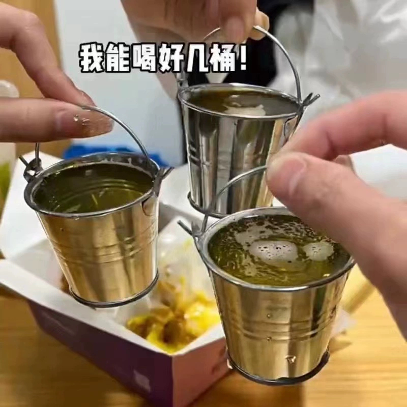 Net Red Personality Mini Drinking Bucket Cup Small Iron Bucket Wine Glass Small Groveling Bucket Cup of Tea Cup Beer White Wine Bucket-Taobao