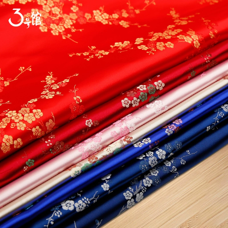 Vải thổ cẩm satin cao cấp phong cách Trung Quốc Hanfu cheongsam Tang phù hợp với váy lụa chăn ga gối - Vải vải tự làm