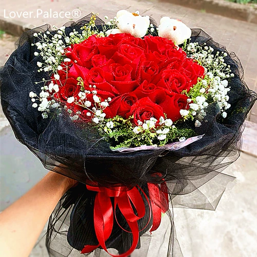 Подарочная коробка, цветочный магазин, розы, букет, Шанхай