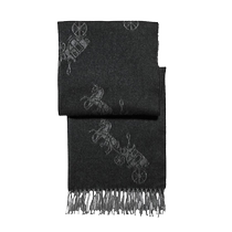 (Self-operated) COACH winter unisex scarf black wool 76387BLK