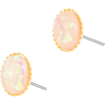 (Self-operated) OSEWAYA oval retro imitation opal stone earrings design Japanese earrings gift 1 pair