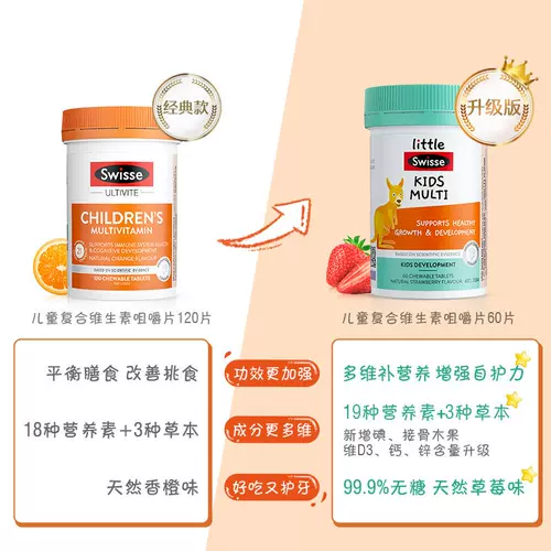 [Самостоятельного действия] Детские жевательные таблетки с комплексом витаминов группы B Swisse, 60 таблеток для повышения иммунитета