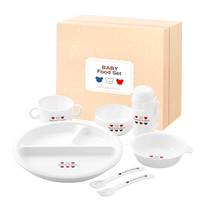 (Self-employed) Japanese Original Fitted Carpenters City Baby Cutlery Gift Box Accessories 7 pieces of suit PP material