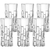 (Self-operated) RCR imported tea cup crystal glass household milk cup engraved tall water cup 6-piece set