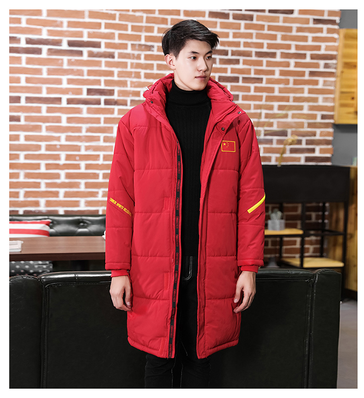 Đội tuyển quốc gia áo thể thao nam dài trên đầu gối quần áo cotton trẻ em khiêu vũ Taekwondo bóng đá mùa đông đào tạo áo khoác nữ dày áo phao béo nữ hàn quốc