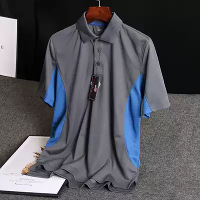 Quick-drying and air-permeable foreign trade original single cut standard tail goods front short back long sports POLO shirt contrast stitching short-sleeved T-shirt men