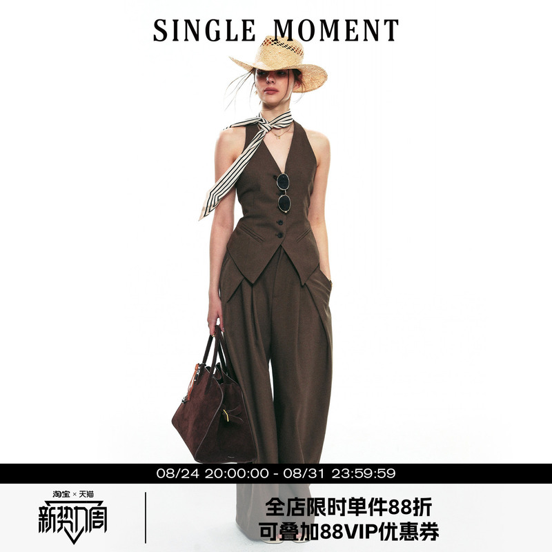 Single Moment 25Ss New Autum Style French V-Neck Sleeveless Design Casual Slim Vest Suit Single Moment 25Ss New Autum Style French V-Neck Sleeveless Design Casual Slim Vest Suit