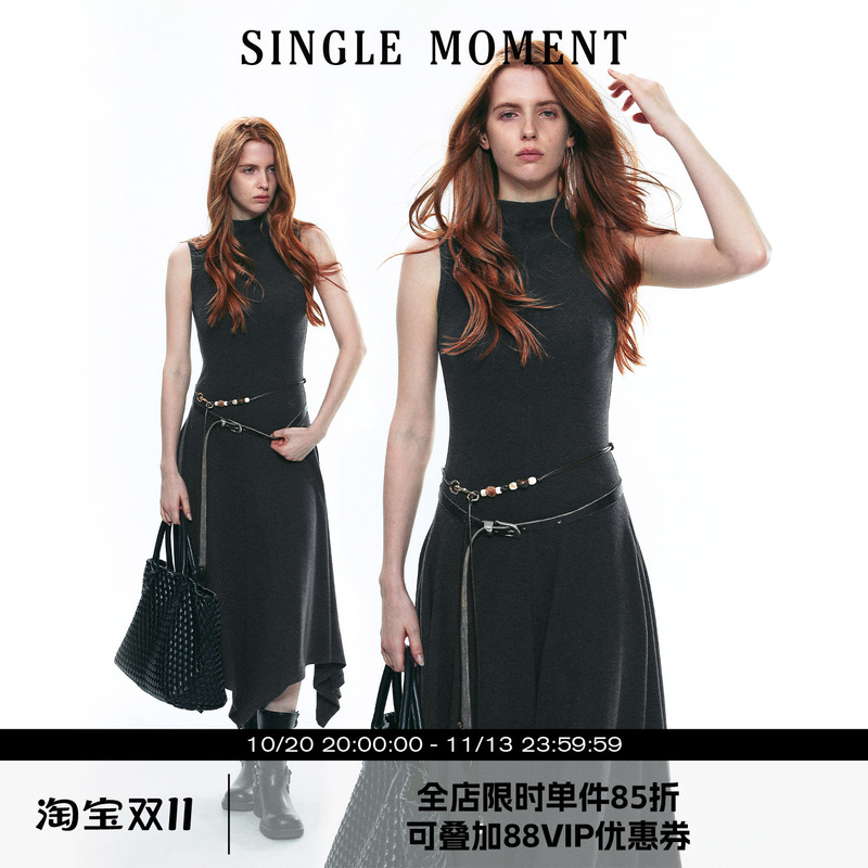 Single Moment 25Aw Merino Mousse Cashmere Half Turtleneck Knitted Sleeveless Slim Fit Vest Dress Single Moment 25Aw Merino Mousse Cashmere Half Turtleneck Knitted Sleeveless Slim Fit Vest Dress