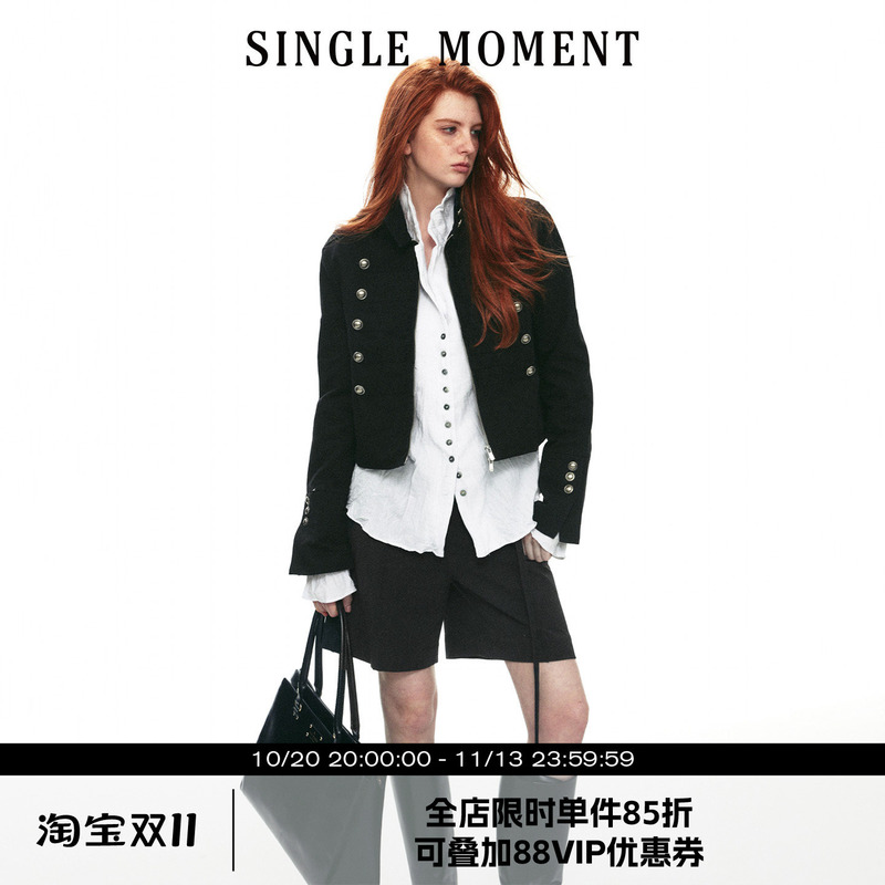 Single Moment 26Aw French Classic Casual Style Napoleon Short Double-Breasted Workwear Long-Sleeve Jacket Single Moment 26Aw French Classic Casual Style Napoleon Short Double-Breasted Workwear Long-Sleeve Jacket