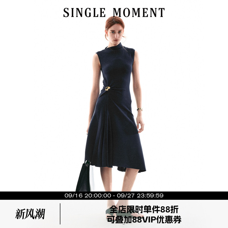 Single Moment 26Ss French Commuter Style Versatile Casual Twist Sleeveless Simple Dress for Women Single Moment 26Ss French Commuter Style Versatile Casual Twist Sleeveless Simple Dress for Women