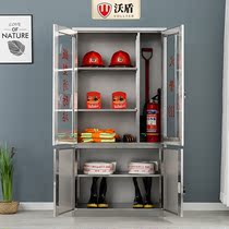 Thickened Stainless Steel Fire Equipment Cabinet Riot Gear Cabinet Apparatus Large Instrumental Cabinet Fire Extinguisher Helmet Deposit Cabinet