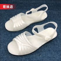 All-match plastic princess college students ladies sandals summer non-slip seaside flat jelly shoes