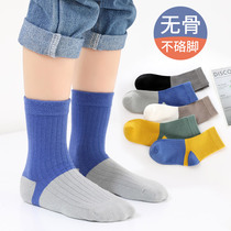 Boy Socks Spring Autumn Winter Thin pure cotton CUHK boy 10-year-old Childrens middle cylinder stockings No bones Sweat Student Socks