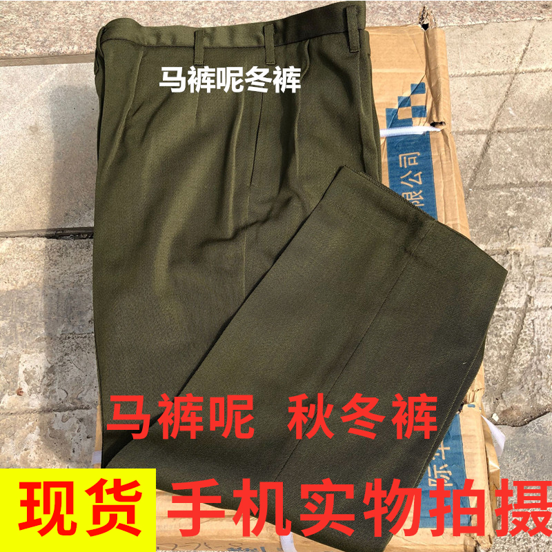 Breeches woolen winter pants thickened veteran pants army yellow autumn and winter woolen trousers old-fashioned woolen green pants