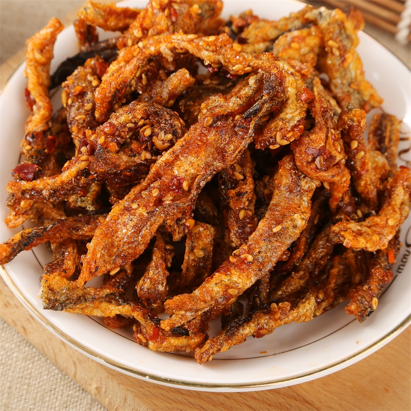 香酥麻辣鱼皮即食香辣味香脆炸鱼皮北海道风味办公室休闲零食小吃