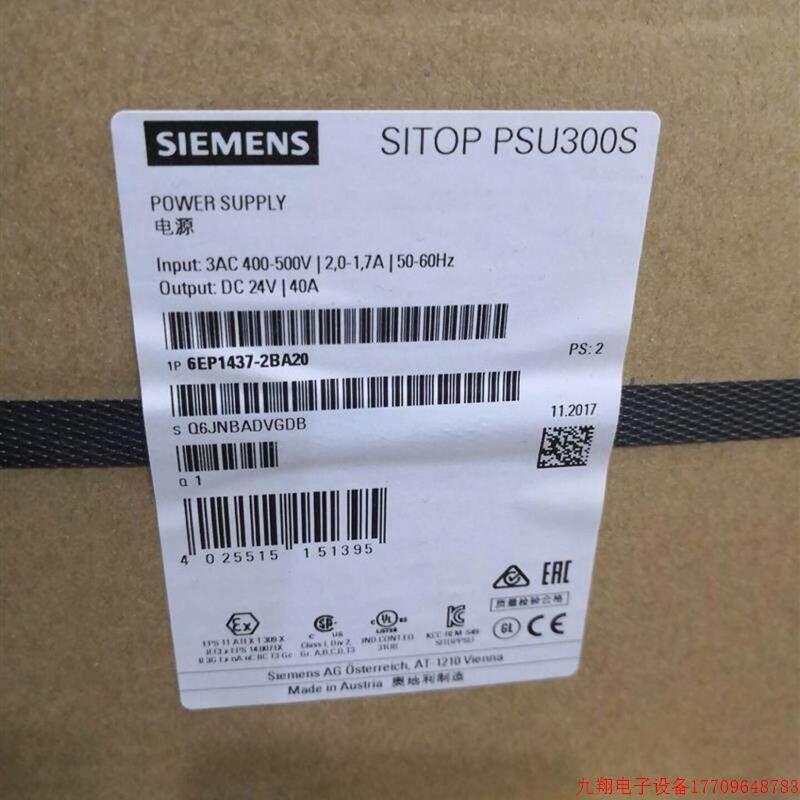 Inquiry before Bidding: 6Ep1437-2Ba20Sitop Psu300S 40A Adjustable Power Supply Input 3 Ac