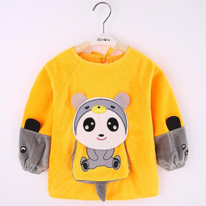 Coverall children's waterproof long-sleeved protective clothing baby eating boy's apron autumn and winter female baby bib girl's reverse dressing