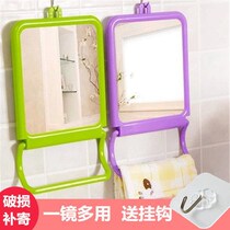 Dormitory Large Size Desktop Makeup Folding Mirror Toilet Free of perforated plastic patch Wall comb Makeup Portable student Korean version
