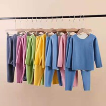 Childrens unscratched Velvet Warm Underwear Suit for male and female children AB Face Face Grinding with Hair Pyjamas CUHK Scout Autumn Clothes