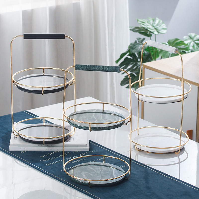 Marble cosmetic storage box rack dressing table desktop dressing room bathroom perfume skin care product storage rack