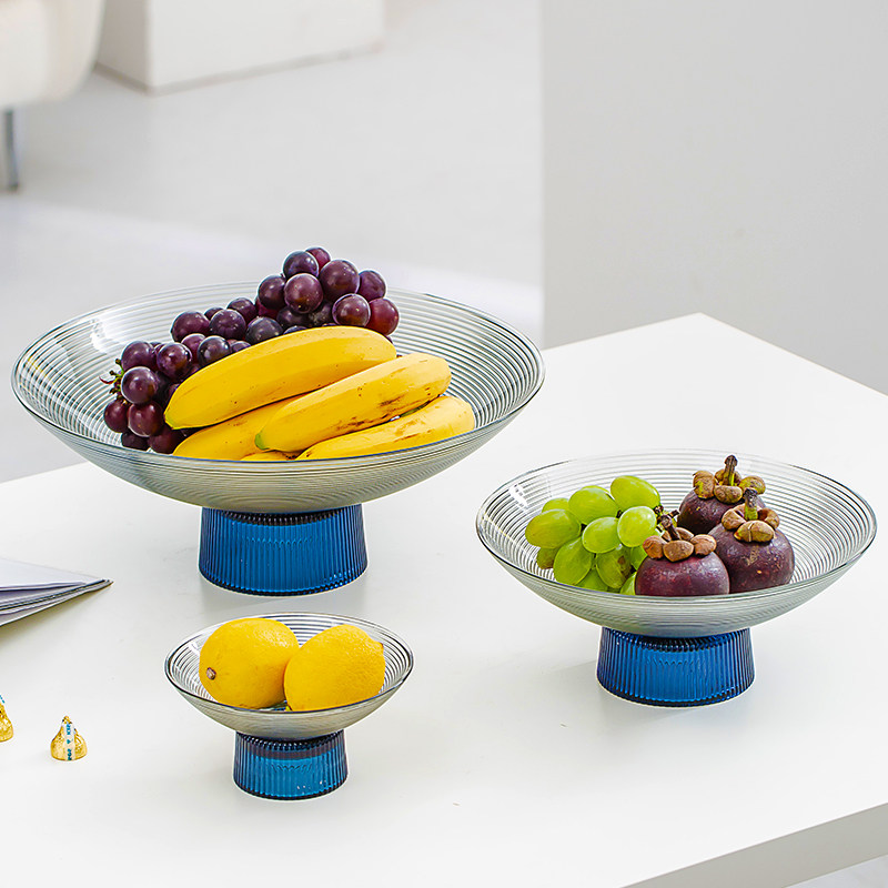 Nordic Light Extravaganza 2020 New Fruit Tray Home Living Room Tea Table Creative Mesh Red Glass Snack Pan Candy Tray