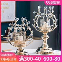 European candle holder crystal metal candle holder ornaments light luxury American family table candlelight dinner props romantic