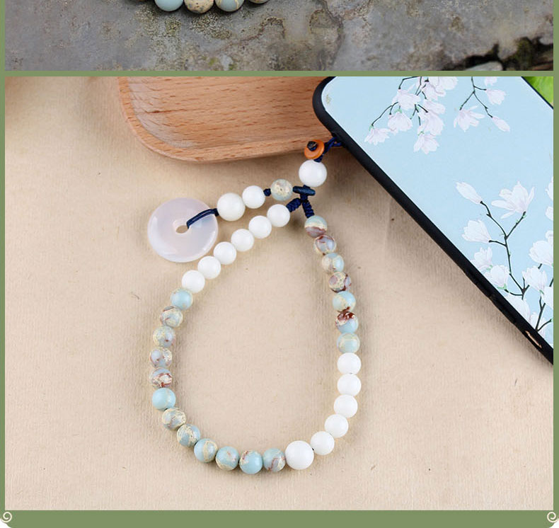 Giữ cho điện thoại di động dây đeo cổ tay dây treo tay cá tính sáng tạo ngắn nữ phong cách Trung Quốc trắng ngọc sen Bodhi an toàn khóa mặt dây chuyền mặt dây chuyền dệt tay mạnh mẽ bền chuỗi di động - Phụ kiện điện thoại di động ốp iphone 6 plus