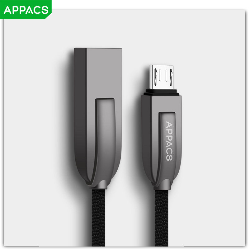 APPACS 安卓数据线锌合金手机高速快充闪充原装正品usb充电器线适用oppo华为三星小米vivo通用加长单头2米短