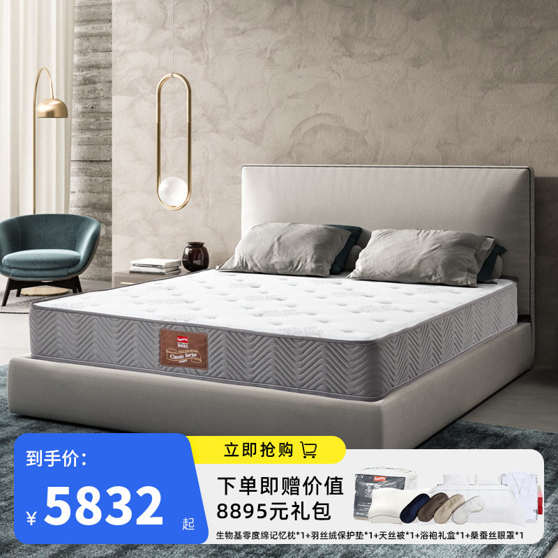 Slyn 100 Lan Official Flagship Store Latex Spring Mattress Silk Protein Fabric Health Care Crest and Classic Protect