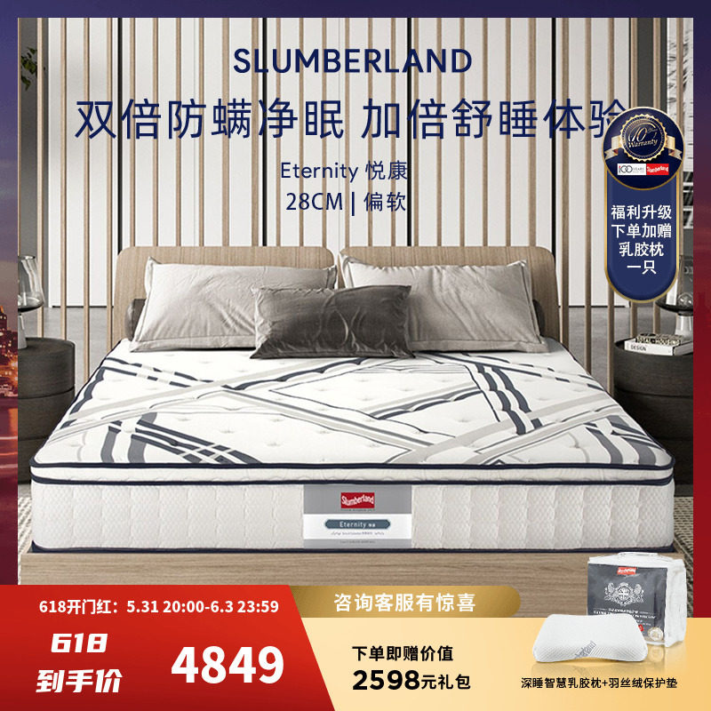 Srin Balan official flagship store hydrogel latex mattress seven zone independent spring Indiga upgrade