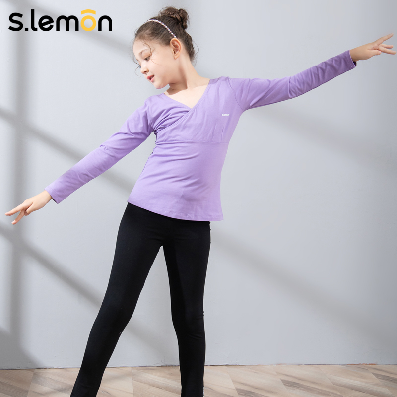 Children's dance costume tops women's practice clothes Spring and autumn long sleeves shaped physical art examination level ballet costume girls gymnastics suit