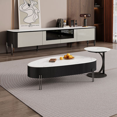 Brand Italian minimalist marble super crystal stone coffee table, living room, small apartment, simple and luxurious modern TV cabinet