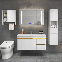 Modern simple intelligent marble bathroom cabinet combination washbasin cabinet washbasin cabinet Bathroom sink combination