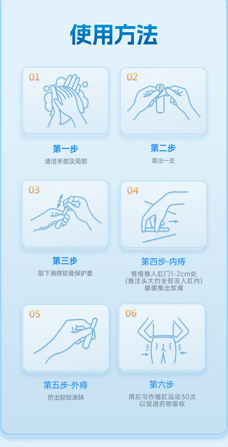 【中国直邮】 999 消痔软膏 痔疮膏 便血内外混合痔 正品国药准字 2.5g*6支