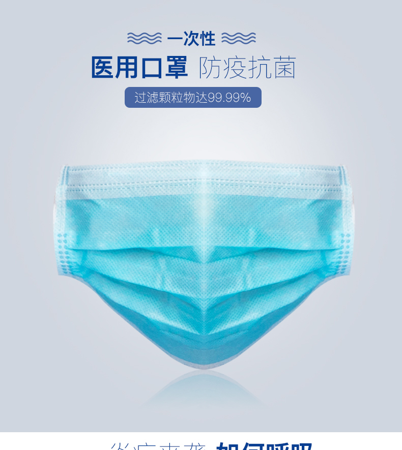 漱玉大药房 青韦 一次性医用口罩 50只 线下药店同款 图1