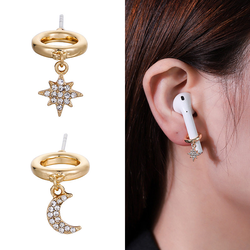 Original Design Wireless Ear Machine Anti-Loss Ear Pin s925 Silver Pin Insert Drilling Earrings Apply Apple Bluetooth Airpods