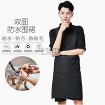 Pet Store Beautician Exclusive Apron Black Simple single sided waterproof apron anti-hair Antistatic washing dog apron