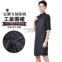 New pet shop beautician apron black simple single-sided waterproof apron anti-hair and anti-static dog washing