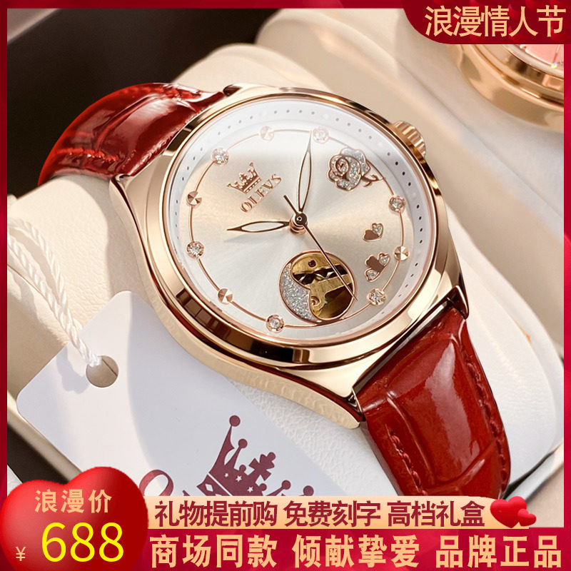 Swiss fashion trend watch lady fully automatic mechanical watch famous waterproof brand female watch belt ten largest