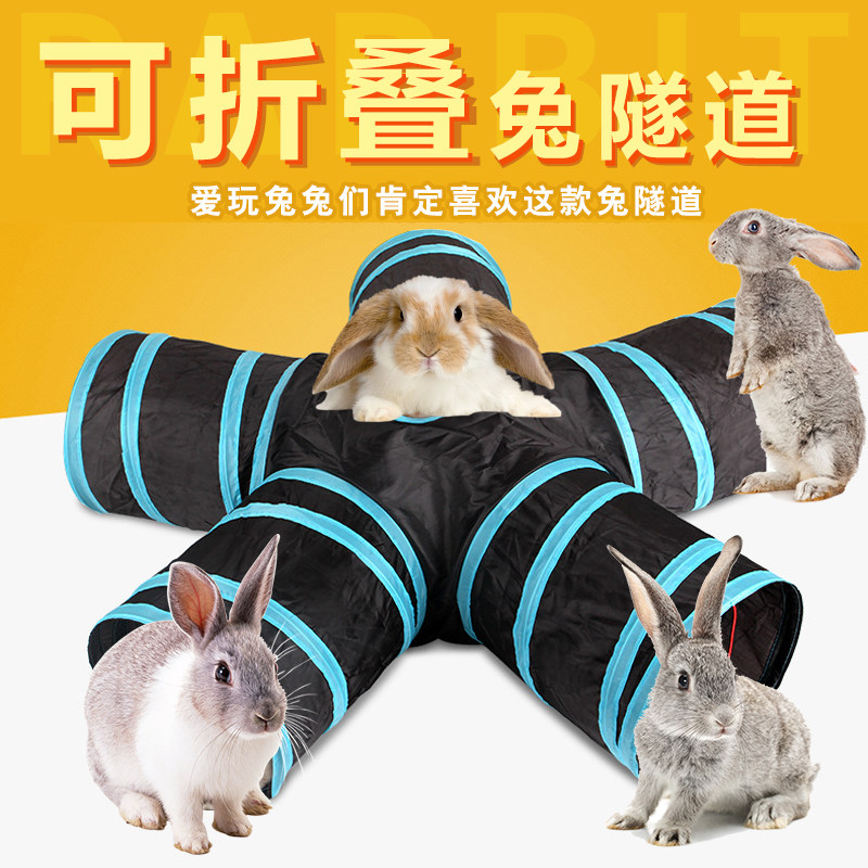 Rabbit Tunnel Toy Rabbit Dodge Nest Cat Tunnel Through Pet Bunny Passage Drill Hole Tent Cage Supplies